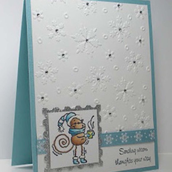 Darice 4” x 6” embossing folder - SNOWFLAKE BACKGROUND - Picture 6 of 8